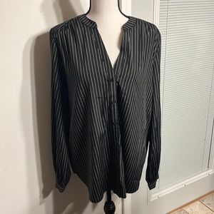 NWT Ann Taylor Factory black pin-striped blouse